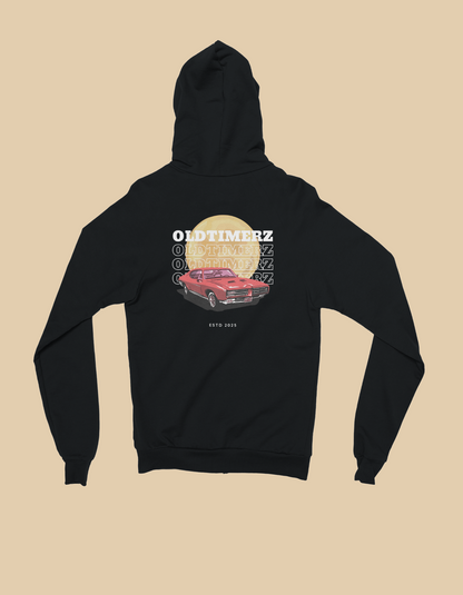 Classic Unisex Zip Hoodie Black | Oldtimerz To The Moon
